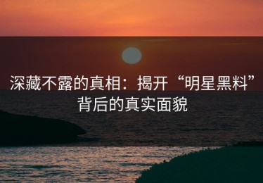 深藏不露的真相：揭开“明星黑料”背后的真实面貌