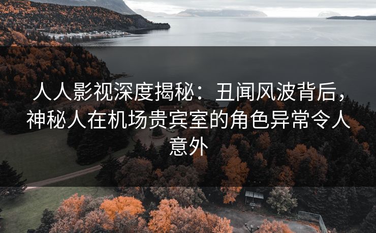 人人影视深度揭秘:丑闻风波背后,神秘人在机场贵宾室的角色异常令人意外 人人影视深度揭秘:丑闻风波背后,神秘人在机场贵宾室的角色异常令人意外